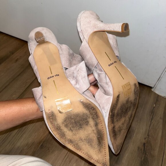 Dolce Vida Kelsy Heels Taupe Suede Womens 13 - Picture 6 of 8